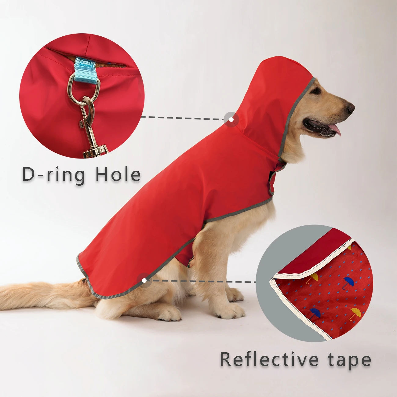 Dog Raincoat Waterproof & Reversible – Lightweight Hooded Jacket with Reflective Safety Trim