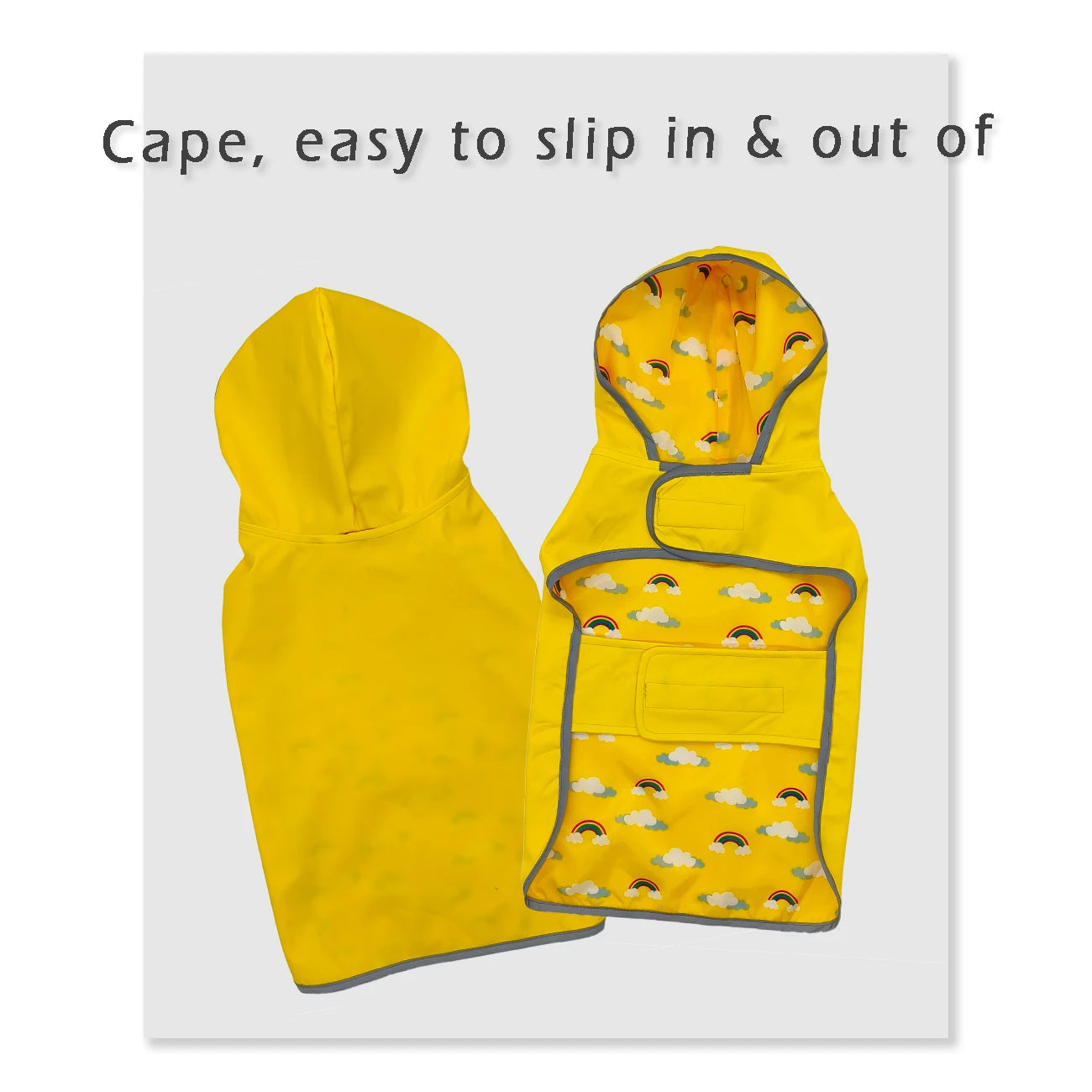 Dog Raincoat Waterproof & Reversible – Lightweight Hooded Jacket with Reflective Safety Trim